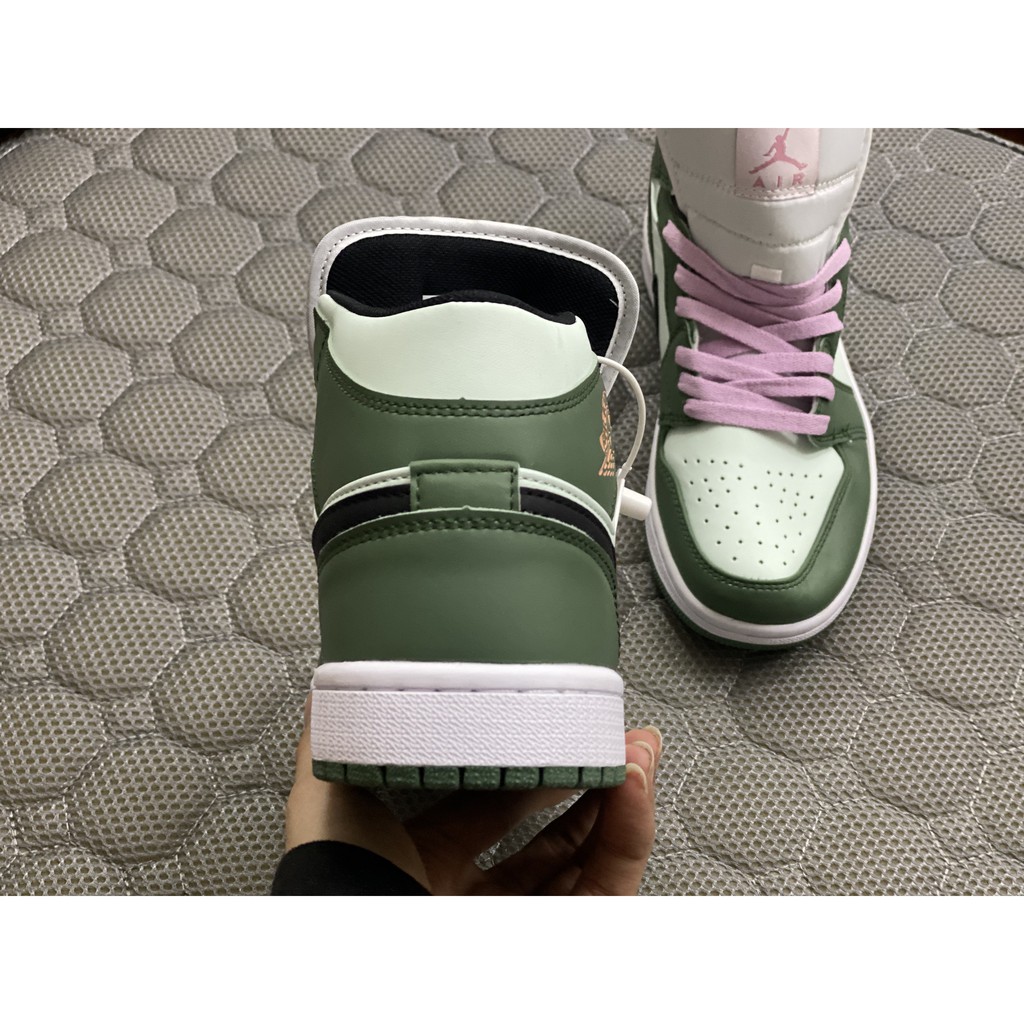 (Full Box + Phụ Kiện ) Giày Thể Thao Air Jordan 1 Mid SE Dutch Green - trà xanh Bản S.c | BigBuy360 - bigbuy360.vn