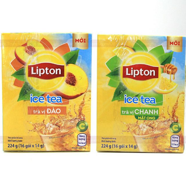 Trà Lipton Ice Tea Hòa Tan (Hộp 16 Gói X 14g) Vị Chanh, Đào