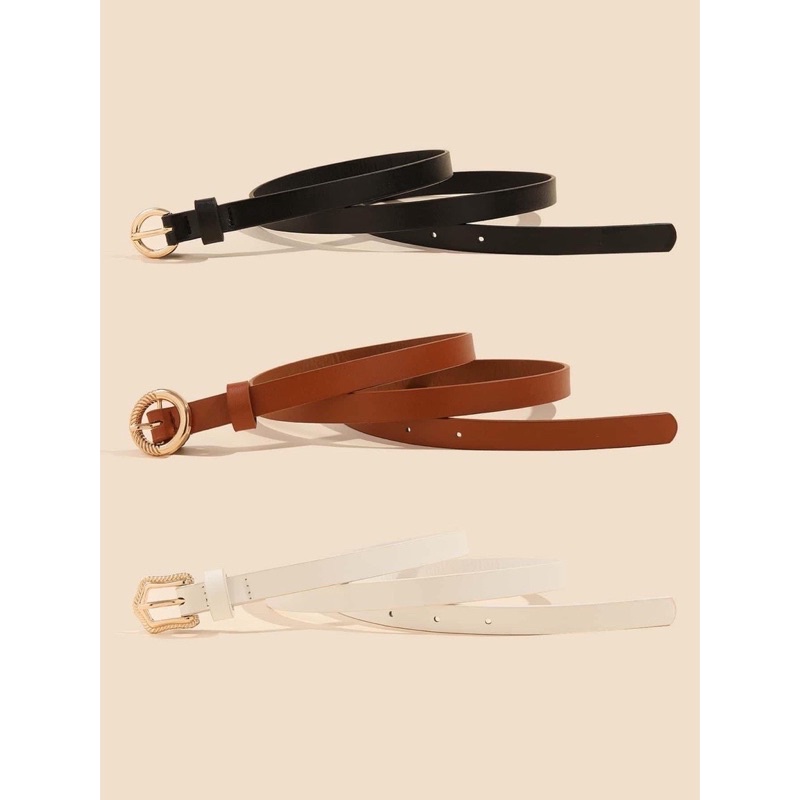Set 3 belt thắt lưng bản nhỏ cho bạn gái