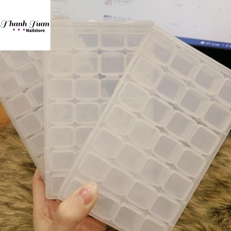 Khay nhựa set 28 ô - 6 ô đựng phụ kiện charm nail  - Phụ kiện đồ nail
