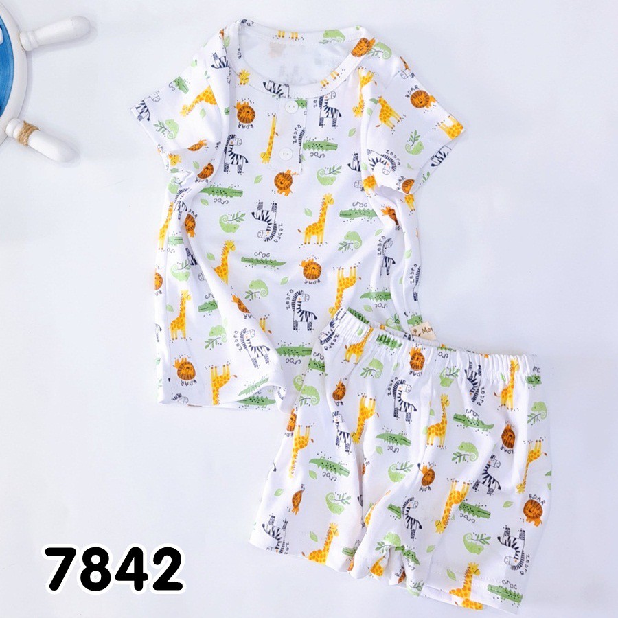 BỘ NGẮN TAY CỔ TRỤ NHIỀU HỌA TIẾT CHO BÉ TỪ 9KG- 22KG (2)