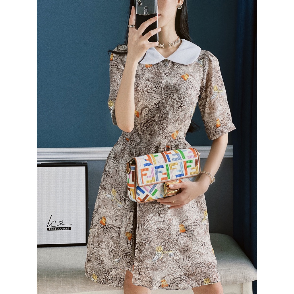Leila Dress họa tiết quý phái sang trọng LinCi Couture