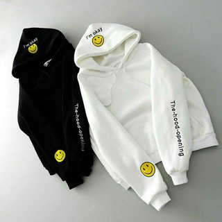 Áo đôi thu đông hoodie mặt cười