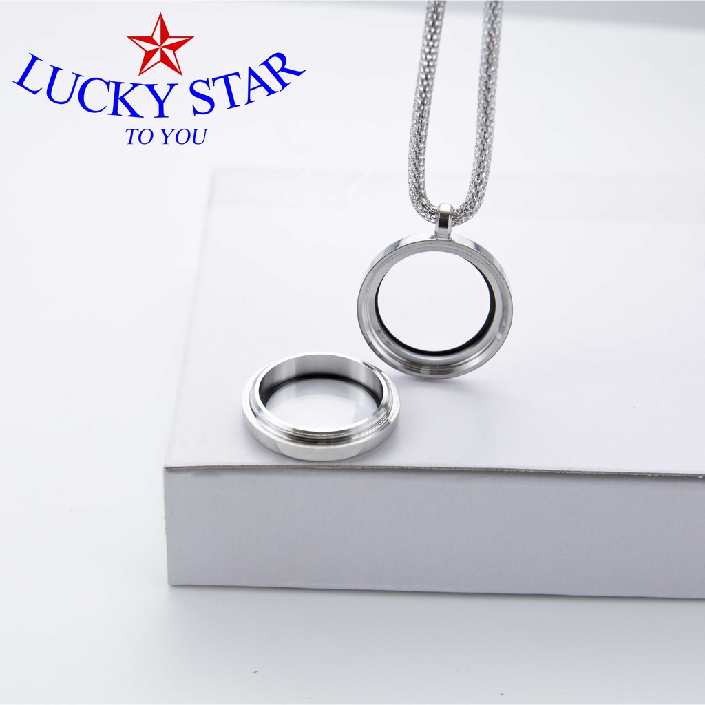 Dây chuyền locket rỗng xích cuộn rắn