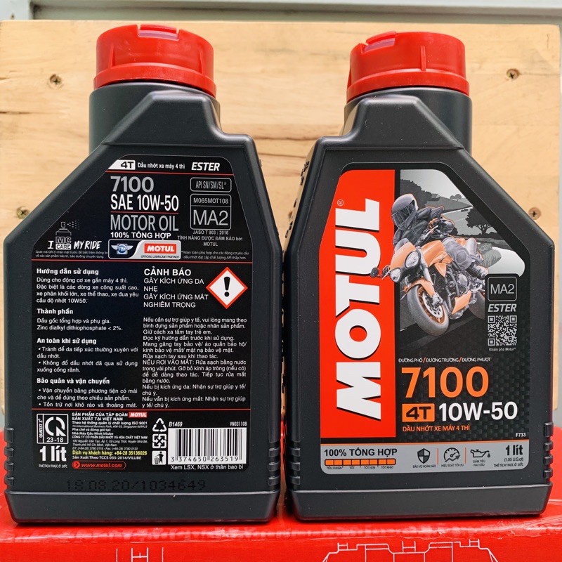 Dầu Nhớt Motul 4T 7100 10W50 100% Tổng Hợp chính hãng