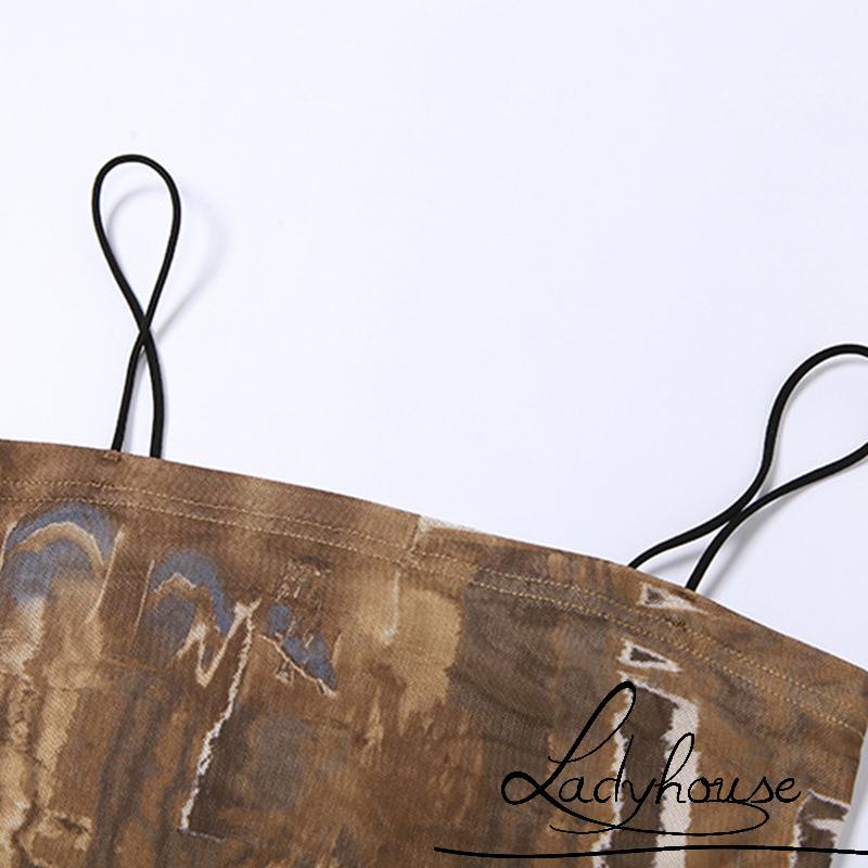 Áo Croptop Trễ Vai Không Tay In Họa Tiết Thời Trang Xuân Thu Cho Nữ