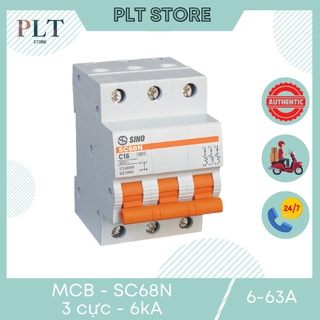 Hàng thanh lý, cầu dao tự đông , mcb 3 cực dòng cắt 6ka sino sc68n