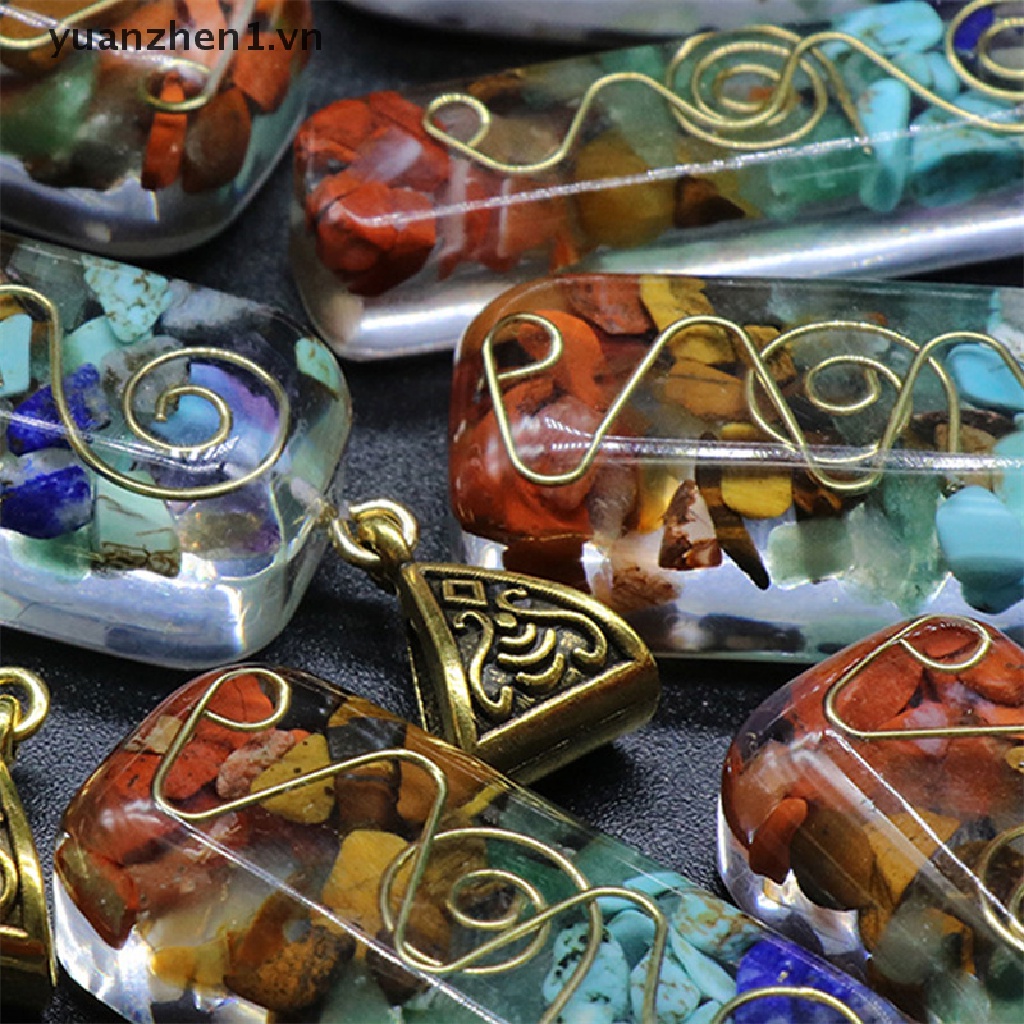 Vòng cổ Mặt Kim Tự Tháp Orgonite 7 Luân Xa Dành Cho Nam