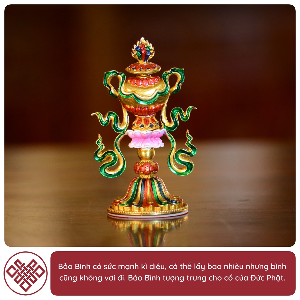 Bát Cát Tường [Kim Cương Hỷ Lạc] Đồng Vẽ Màu 11Cm