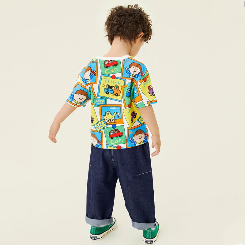 [Babycat] Áo Thun Cotton Tay Lỡ Phong Cách Hàn Quốc Nhật Bản Thời Trang Mùa Hè Hàng Mới Dành Cho Bé Trai 2022