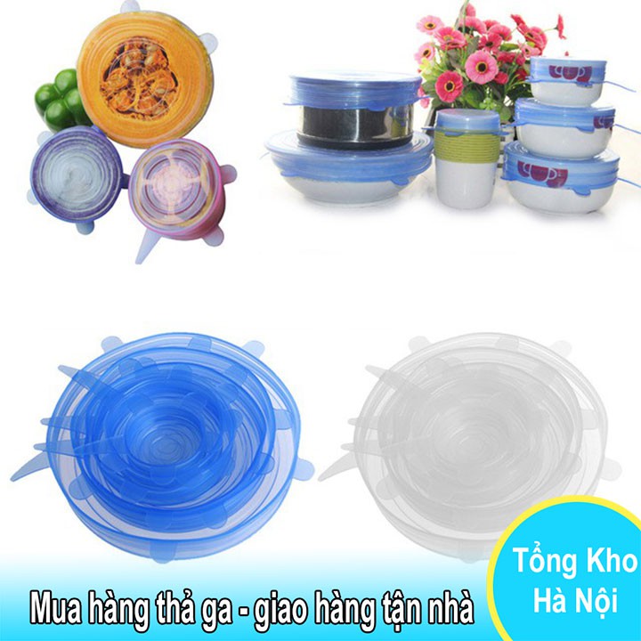 Set 6 nắp đậy bằng silicon bảo quản thức ăn