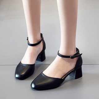 Giày thời trang mũi vuông 5 phân mẫu mới tôn dáng chân B8