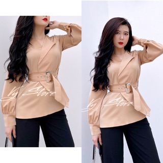 Áo sơ mi thiết kế kèm dây nịt- Vystore
