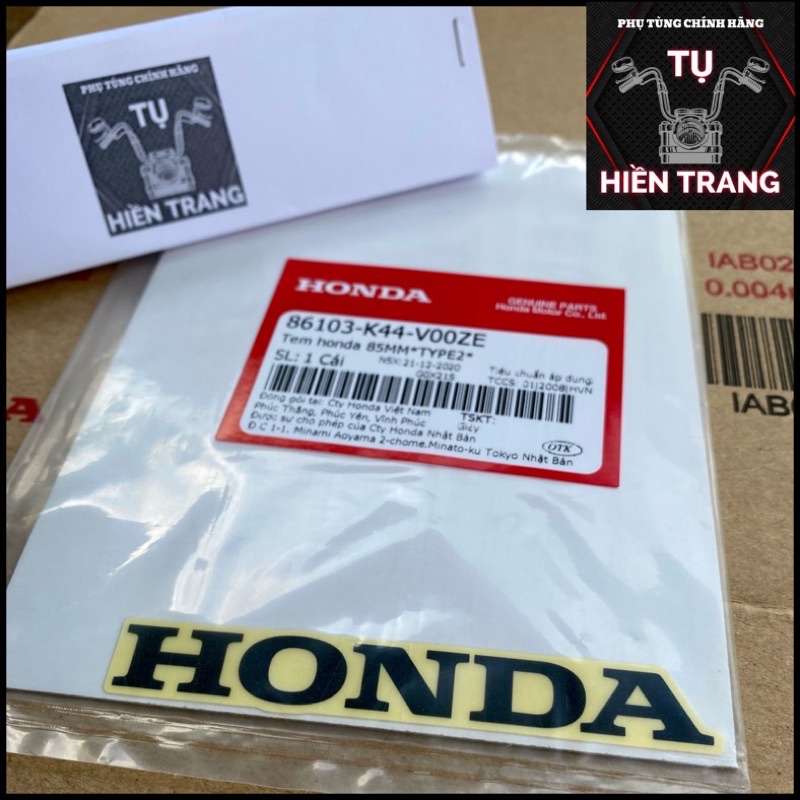 [Mã LIFEAU02 hoàn 10% tối đa 12K xu đơn 50K] TEM CHỮ HONDA MÀU ĐỎ/ĐEN/BẠC NỀN TRONG 85mm CHÍNH HÃNG HONDA VIỆT NAM