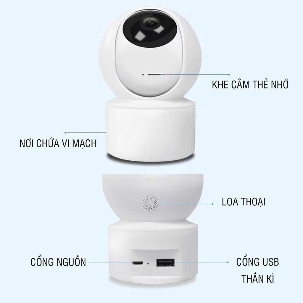 Camera WiFi Carecam YH200 2.0MP FHD 1080P Siêu Nét, Kèm Thẻ Nhớ