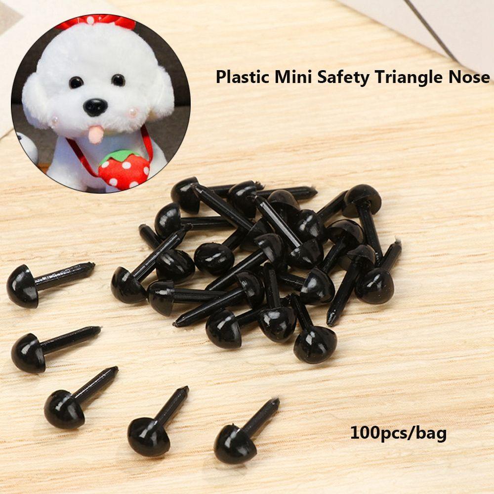 LUOL Set 100 Mắt Nhựa Tam Giác Màu Đen Cho Búp Bê