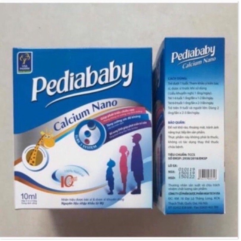 (SP HIỆU QUẢ) Pediababy calcium nano Bổ sung canxi giúp cải thiện mật độ canxi của xương, giúp xương răng chắc khỏe