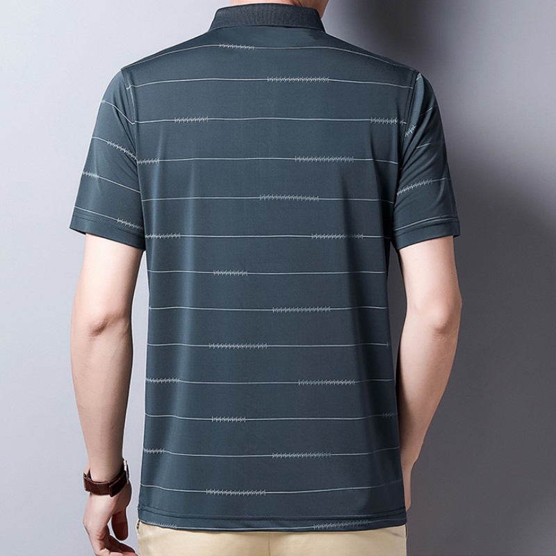 【Hàng Có Sẵn】Áo polo Dệt Dệt cotton Co Giãn Dáng Gập Giản Dị Dành Cho Nam