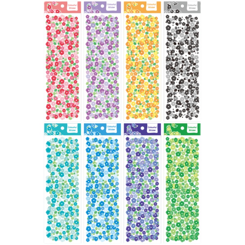 1 Tấm Hình Dán Hoa Màu Laser