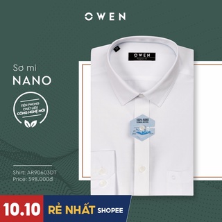 OWEN - Áo sơ mi trắng dài tay OWEN chất Nano không nhăn - REGULARFIT, SLIMFIT - Chất siêu mát, siêu nhẹ