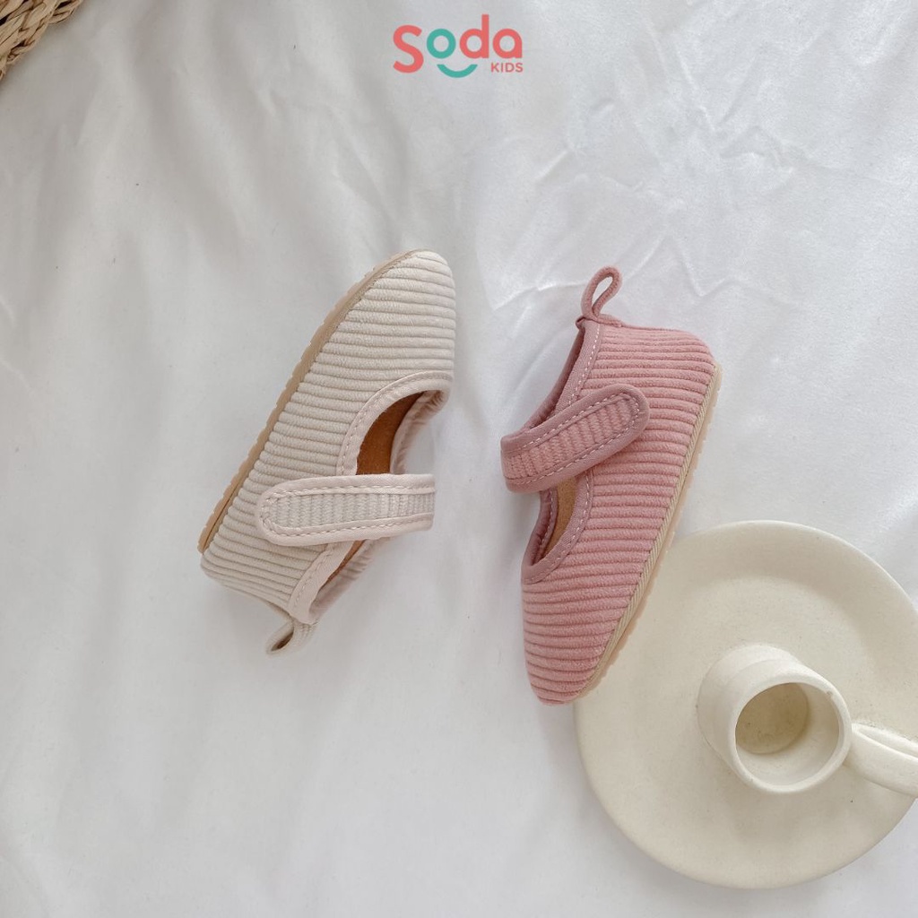 Giày tập đi vân nhung cho bé gái (Ảnh thật)