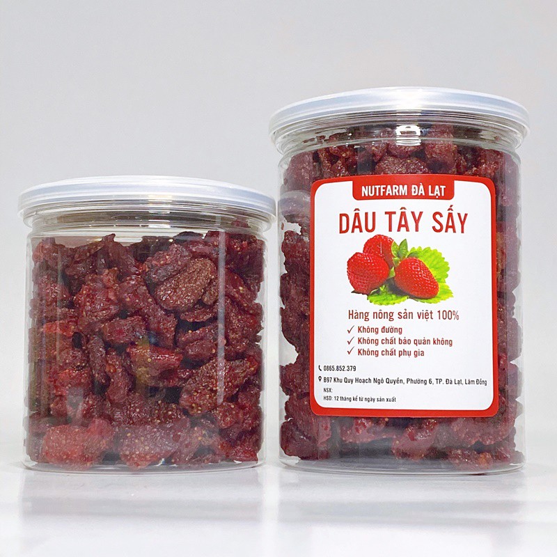 Dâu tây sấy dẻo NutiFarm 400gr, dâu tây sấy khô không đường đặc sản đà lạt