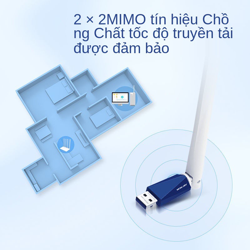Ổ đĩa miễn phí Mercury Thẻ mạng không dây USB máy tính để bàn máy tính nhận tín hiệu mạng bộ phát wifi di động 5G băng t