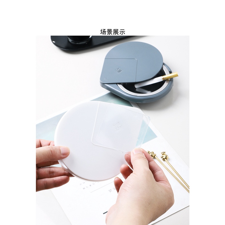 Gạt tàn thuốc đặt dưới bàn dạng xoay thép không gỉ dễ dàng rửa sạch tháo rời được tiện lợi