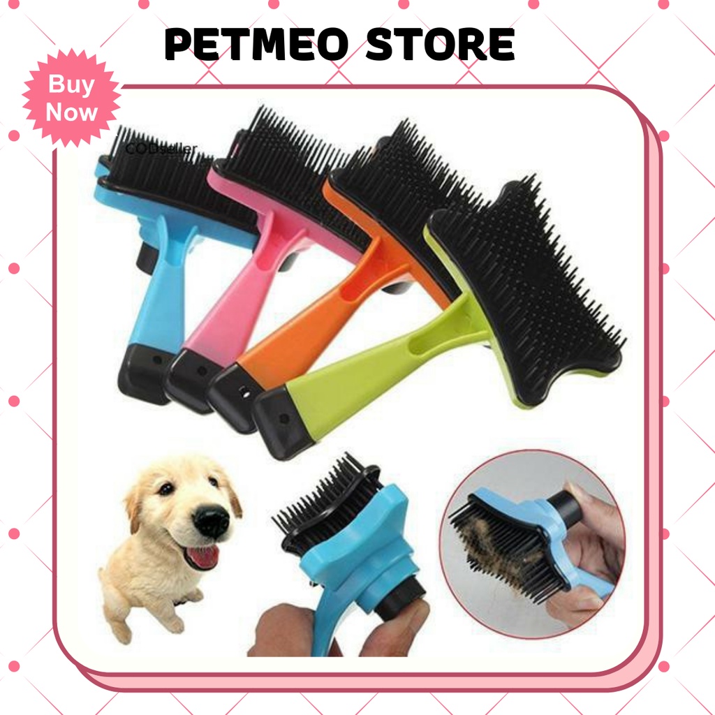 Lược chải lông mèo, gỡ rối lông có nút bấm - PETMEO