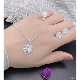 BỘ CỎ 4 LÁ BẠC