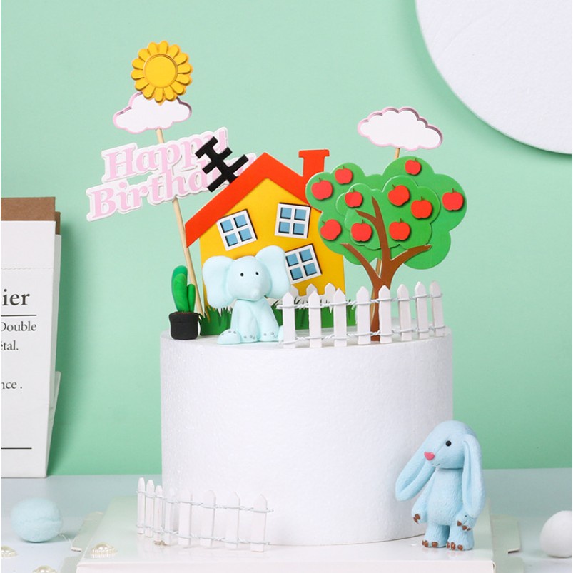 Animal Cake Topper Theme Birthday Party Cake Decoration for Kids Series