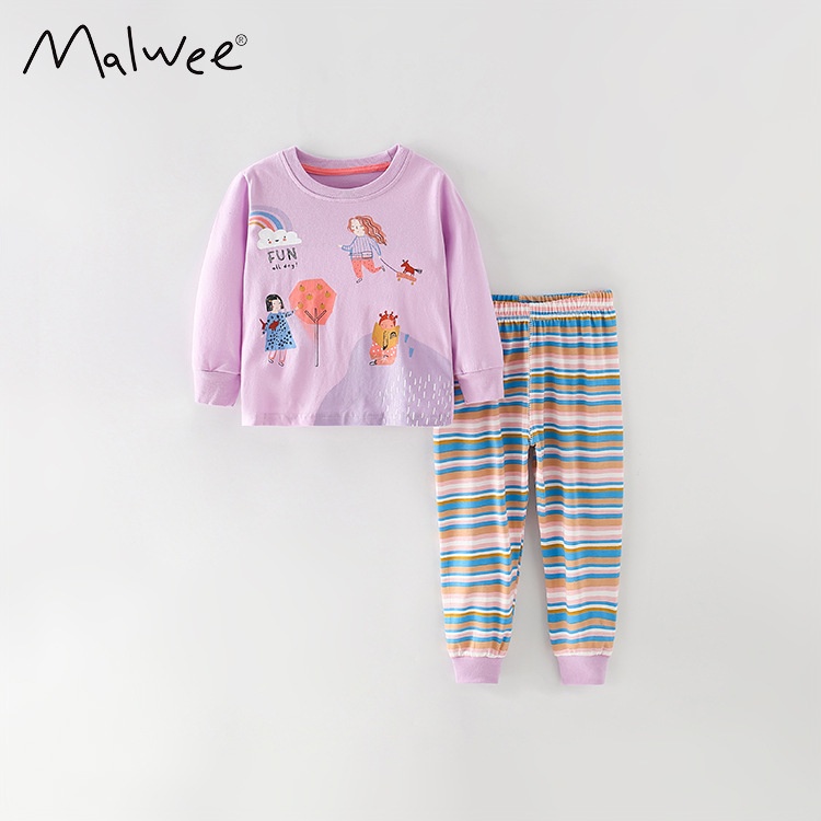 TH101 Bộ đồ cotton dài tay cho bé gái của Malwee