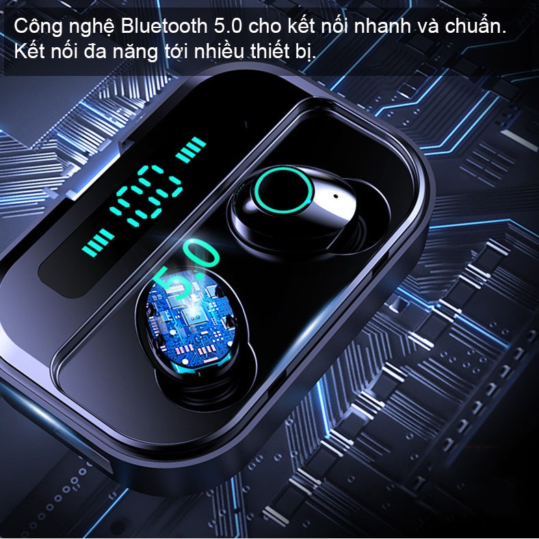 Tai nghe Bluetooth 5.0 Serial M7 - Cảm ứng chạm, Dock sạc LED