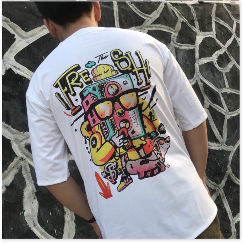 ÁO THUN COTTON NAM FORM RỘNG,THIẾT KẾ HỌA TIẾT NỀN ÁO SIÊU NGẦU LANA FASHION