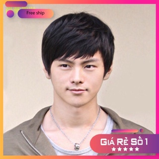 Bộ tóc giả nam nguyên đầu , tóc giả nam cao cấp chất liệu tơ mềm mượt tóc thật + tặng kèm lưới ONLINE_SHOPPING_1102