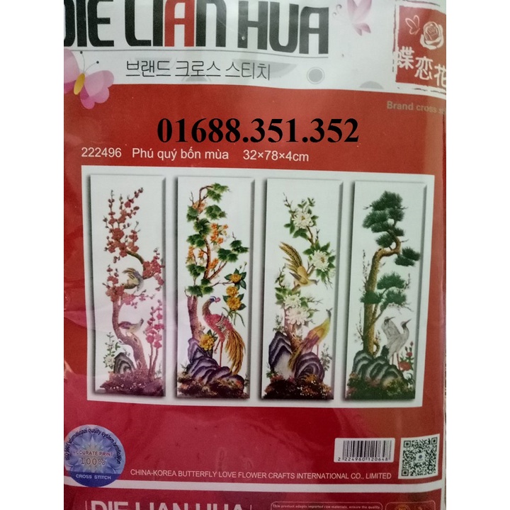 Tranh thêu chữ thập tứ quý xuân hạ thu đông 223046 222347 A1123 ...