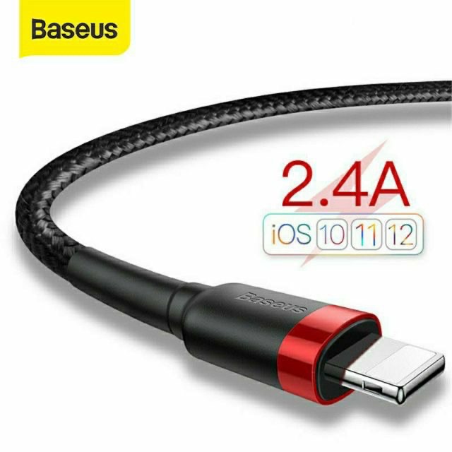 ✅NOWSHIP ✅Cáp sạc nhanh cáp bọc dù chống đứt+chống gẫy chuẩn MFI baseus cafule 2.4A cho iphone ipad