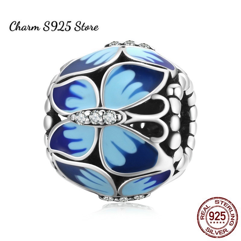 CHARM BUTTERFLY XANH BẠC S925 CAO CẤP