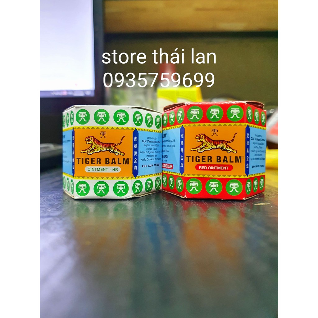 Dầu Cù Là Con Hổ Đỏ, Trắng Tiger Balm Thái Lan (19,4gram)