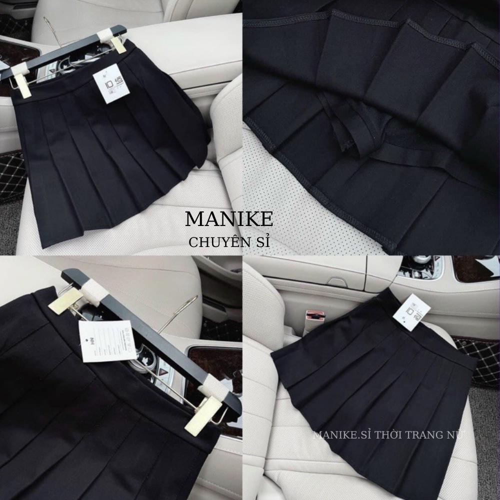 Chân Váy Tennis Lưng Cao Ngắn Dáng Xòe Manike Hàng Cao Cấp,Chân Váy Xếp Li Nâu