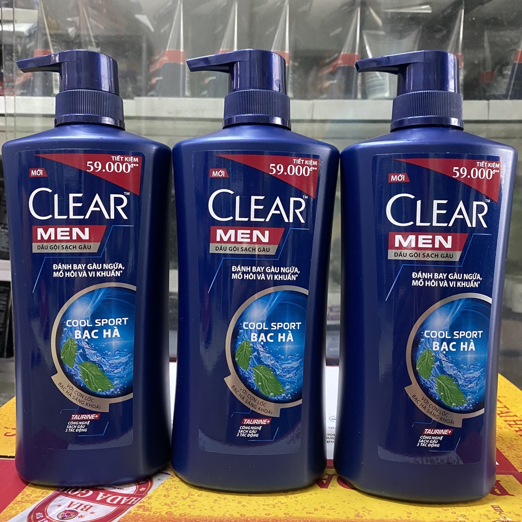 Dầu Gội Clear Men Deep Cleanse bạc hà (650g)