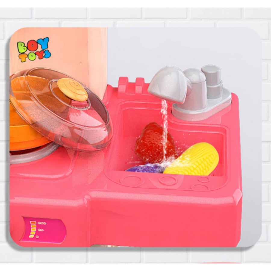 Bồ đồ chơi nhà bếp cỡ lớn 73cm đầy đủ hiệu ứng âm thanh, vòi nước, đèn và khói như thật, đồ chơi giáo dục kĩ năng cho bé