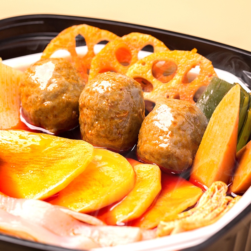 Lẩu Môi Tự Sôi Vị Bò Viên Cay LA WEI KE Màu Đỏ 390g | BigBuy360 - bigbuy360.vn