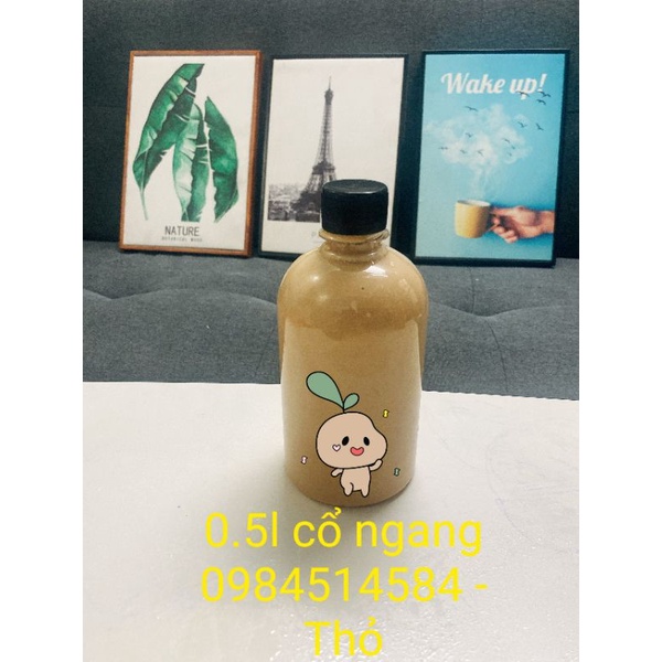 (Team tròn đều)Chai 500ml Cổ ngang fi28 kèm nắp | BigBuy360 - bigbuy360.vn