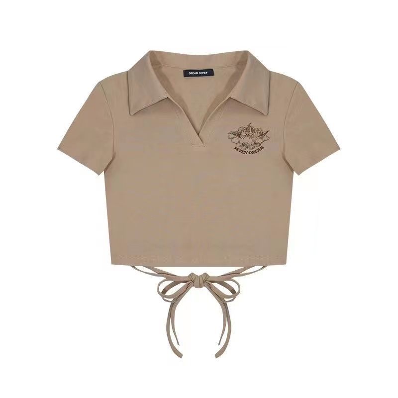 AMOI Bộ Áo Polo Ngắn Tay + Chân Váy Ca Rô Xinh Xắn Theo Phong Cách 2022 Dành Cho Nữ