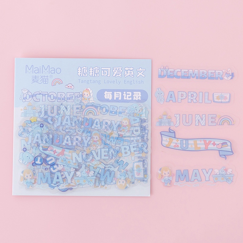 Sticker Dán Tường Chống Thấm Nước Họa Tiết Chữ Tiếng Anh Dễ Thương