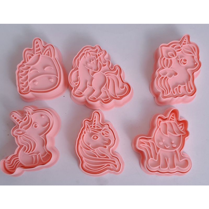 bộ 6 khuôn cookie hình unicorn