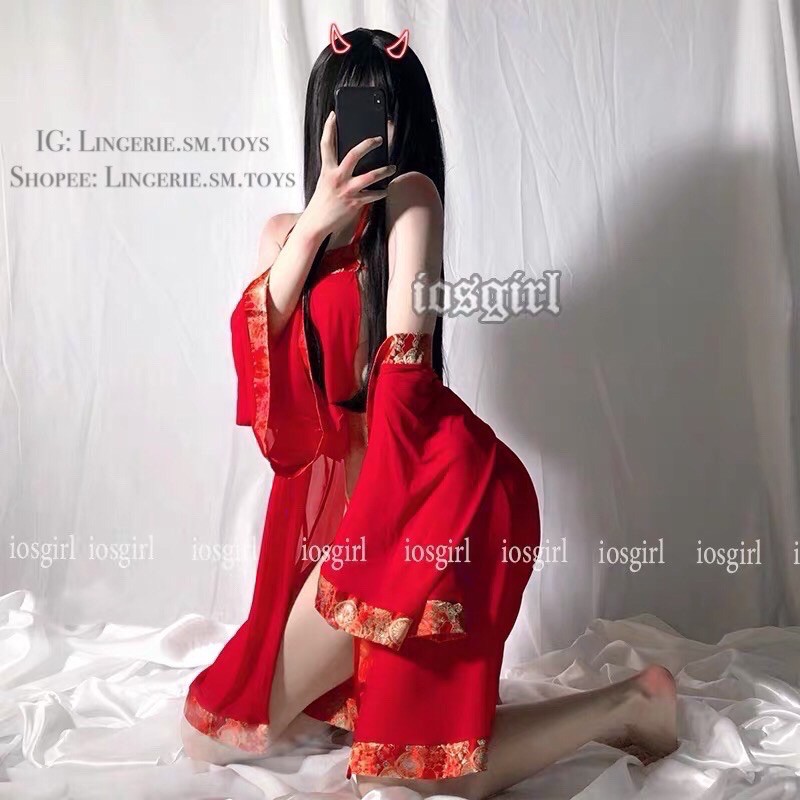 Set Yếm Choàng Trung Hoa ME1006| Chinese Kimono | Trang Phục Cổ Phong Tàu Gợi Cảm