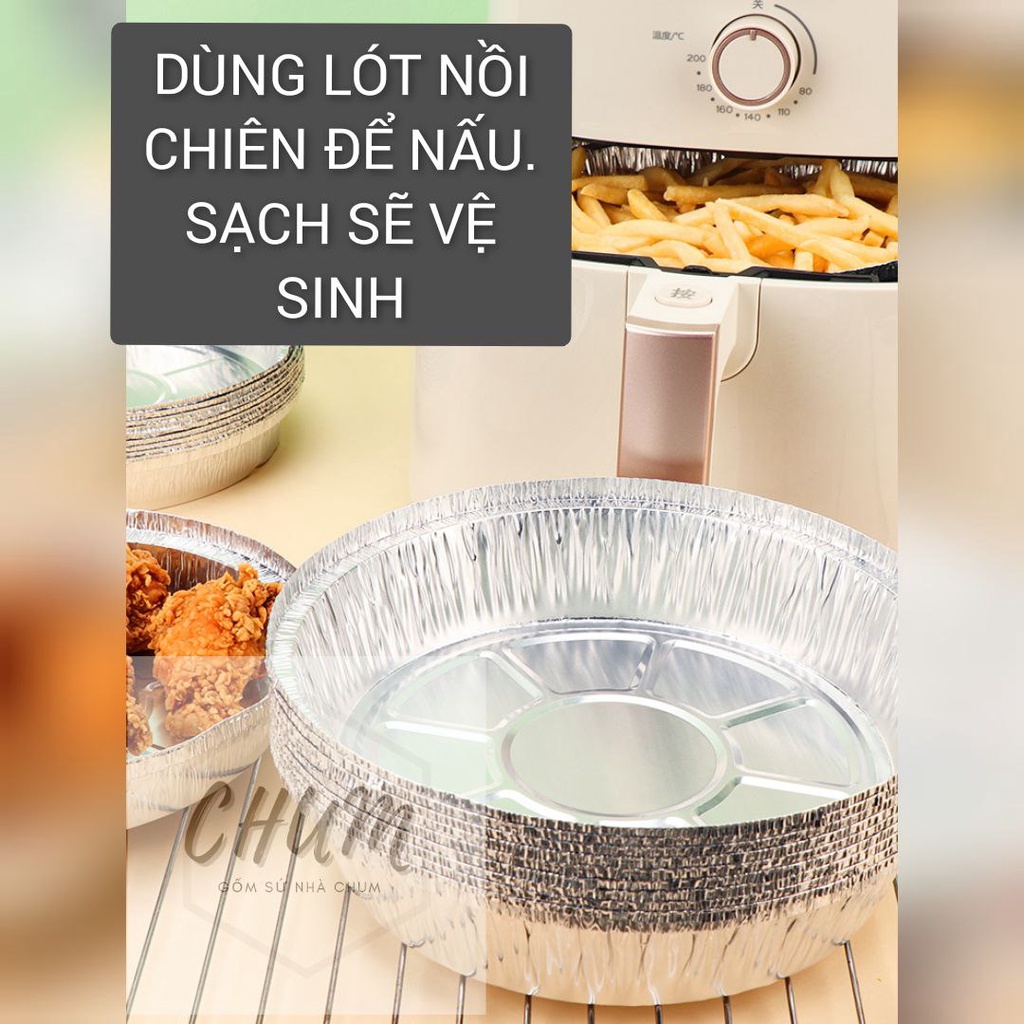 khay giấy bạc lót nồi chiên , lò vi sóng dùng nướng đồ trong nhà bếp chumdecor NB16