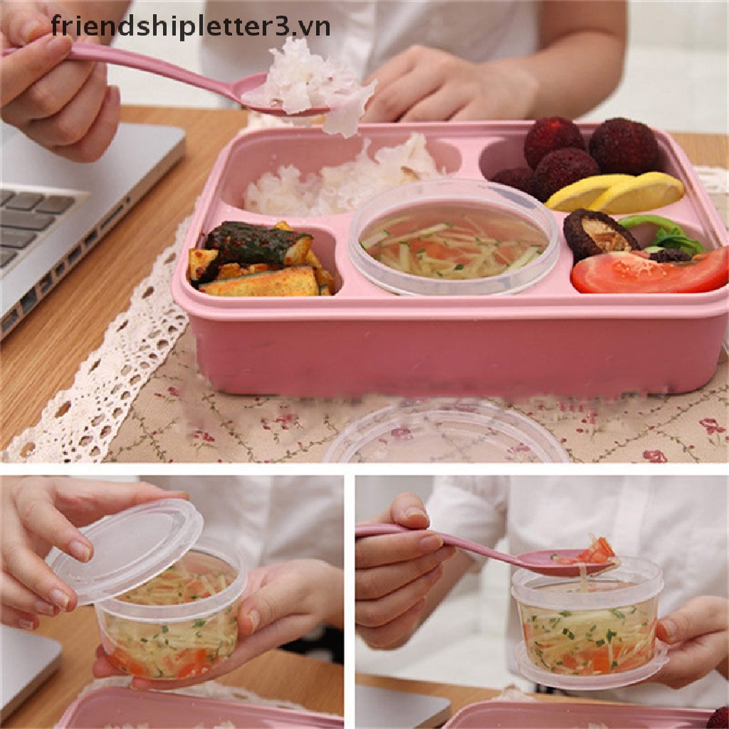 * * * Hộp cơm Bento * * * Mới + Muỗng Hộp Đựng Thực Phẩm Dùng Cho Lò Vi Sóng